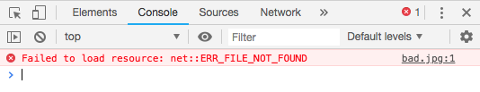 developer tools console